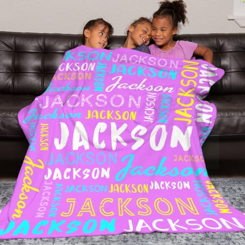 Personalized Name Blanket Customized Baby Blankets for Girls Boys Adults Monogrammed Blankets and Throws Christmas Birthday Mothers Fathers Valentines Day Gift
