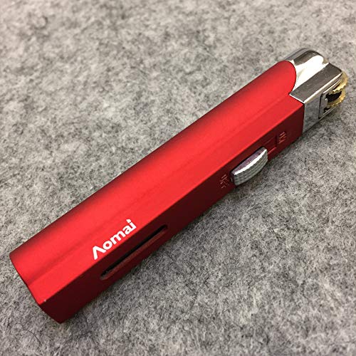 Encendedor de mechero metálico rojo con llama de jet a prueba de viento pack 2 miniatura 5