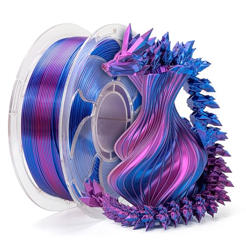 Image of Silk Dual Color Blue Fuchsia PLA 1.75mm 1kg Shiny 3D Printer Filament FDM