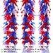 Larryhot 45g Red White Blue Feathers Boa - 2 Yards Turkey Feathers Boa for Party Bulk,Christmas,Mardi Gras,Masquerade Party,Carnival,Concert and Home Decoration(45g-Red White Blue)
