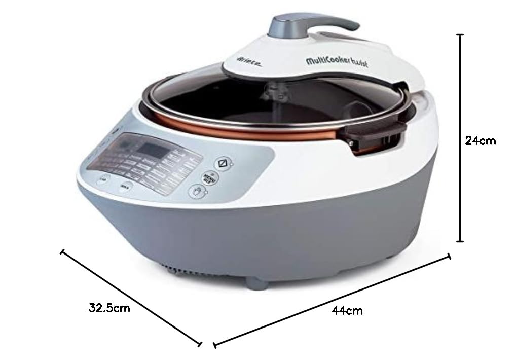 Ariete Multi-Cooker Twist 2945, Machine à Cuisiner, Marmite Électrique Multifonction avec 30 Programmes de Cuisson Préréglés, Écran Lcd, Capacité de 5 L, 1900W, Blanc