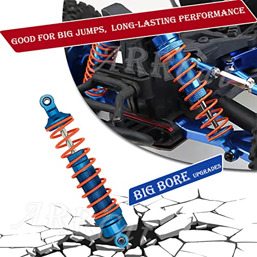 Arrcat Big Bore Rc Shock For Slash 4Wd 4X4 Upgrades Parts, 1/10 Traxxas Stampede 4Wd 4X4,Hoss 4Wd 4X4，Rustler 4Wd 4X4,4Pcs Aluminum Full Metal Front Rear Shocks Absorber,Replace 5862,Navy Blue #TOP3