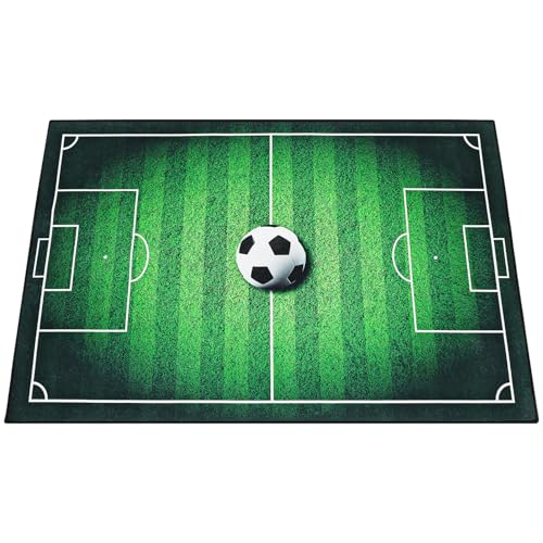 Tapis football en crystal velvet doux et antitache 80x120 cm tapis de jeu moderne