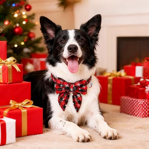 Weihnachtshalsband für Katzen und Hunde,Weihnachten Hundehalsband Einstellbar,Hunde Geschenke Weihnachten,Trainingshalsband(L)