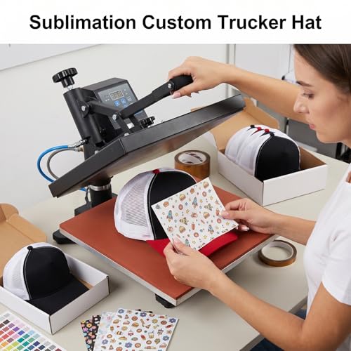 Image of 5 Pack Sublimation Blank Trucker Hats, Mesh Baseball Caps Bulk for DIY Crafting Snapback Plain Hat, Assorted Colors