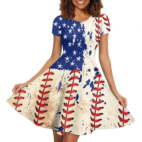 Image of AFPANQZ Womens Casual Summer Lightweight Vintage Dress Short Sleeve Midi Dress Knee-Long Luxury Formal Dress