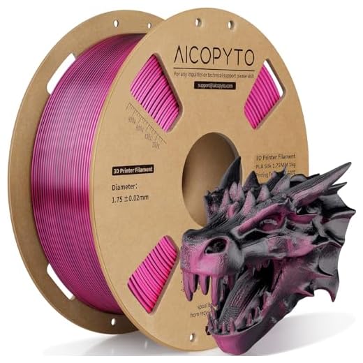 AICOPYTO Dual Color Silk PLA 3D Printer Filament 1.75mm, Dual Color 2-in-1 Black-Red Silk Filament 1KG Spool (2.2lbs) Dimensional Accuracy Probability +/- 0.02mm Fits Most FDM 3D Printers, Red-Black