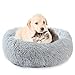 Vanansa Cuccia per cani Cuccia per gatti rotonda in peluche autoriscaldante per cani e gatti - Migliora il sonno e mantiene caldo per cani di piccola, media e grande taglia, grigio chiaro 50cm