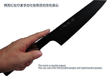 新品　鍛造VG10 黒染め　切り付け 牛刀包丁　Spalted Wood 八角柄 Kiritsuke-Gyuto-VG-10-Mirror-