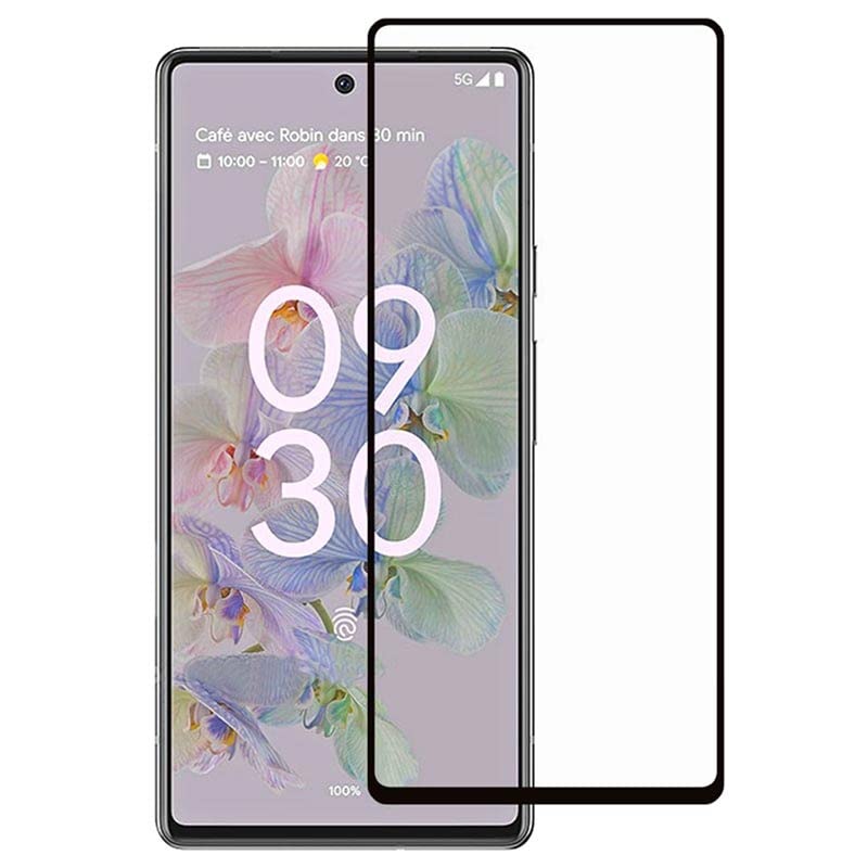 Image of Casodon 5D Full Glue Tempered Glass for Google Pixel 6A (Black) Full Screen Coverage with Easy Installation Kit