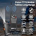 777S Rechargeable walkie talkies for Adults Long Range with Earpieces and Li-ion Battery,Two Way radios has VOX/TOT/Emergency Alarm/Battery Low Alert/Flashlight/Scan Function（2 Pack） - Image 2