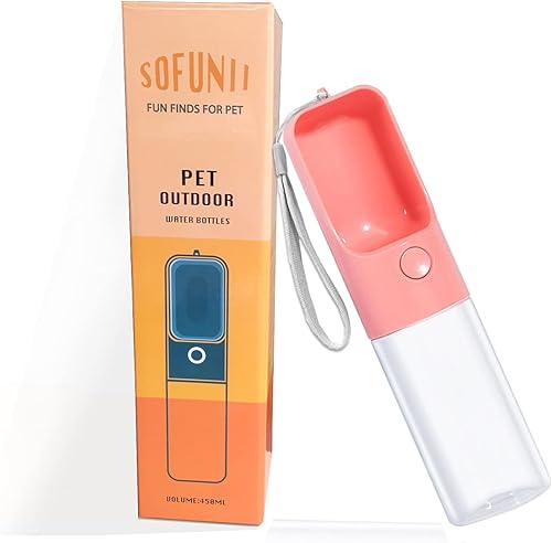 Miniatura 7 de Sofunii  Botella de agua para perro para caminar, portátil de viaje, taza de agua para mascotas, dispensador de platos, hecho de material de grado