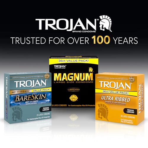 Image of Trojan Her Pleasure Sensations Spermicidal Condoms, 12 Count