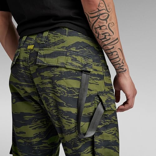 G-STAR Raw - Mens 3D Regular Tapered Cargo 2.0 5-Pocket Pants, Color Shadow Olive 2L Tiger Camo, Size: 32W x 30L3