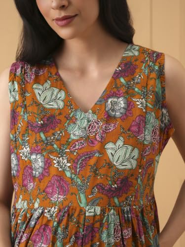 Image of The Mom Store Maternity and Nursing Sleeveless Dress for Women | Casual Dress | Pre and Post Pregnancy Wear | Printed Stylish Dress for New Mom | Trendy Dresses for Women's