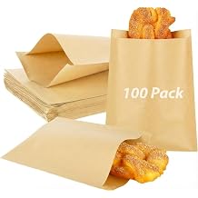 100 Pack Wax Paper Sandwich Bags 7.9x5.9 inch Wax Paper Bags, Greaseproof Bag Paper Cookie Bags Bakery Wax Bag for Food, Sandwich, Snacks, Cookie, Candies and More