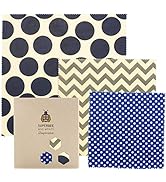 SuperBee Wax Wraps Reusable Beeswax Wraps for Food, Zero Waste Food Wraps, Set of 3, Small, Mediu...
