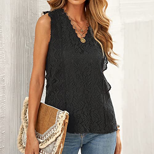 Blouse mode col V finitions dentelle en textile fluide uni