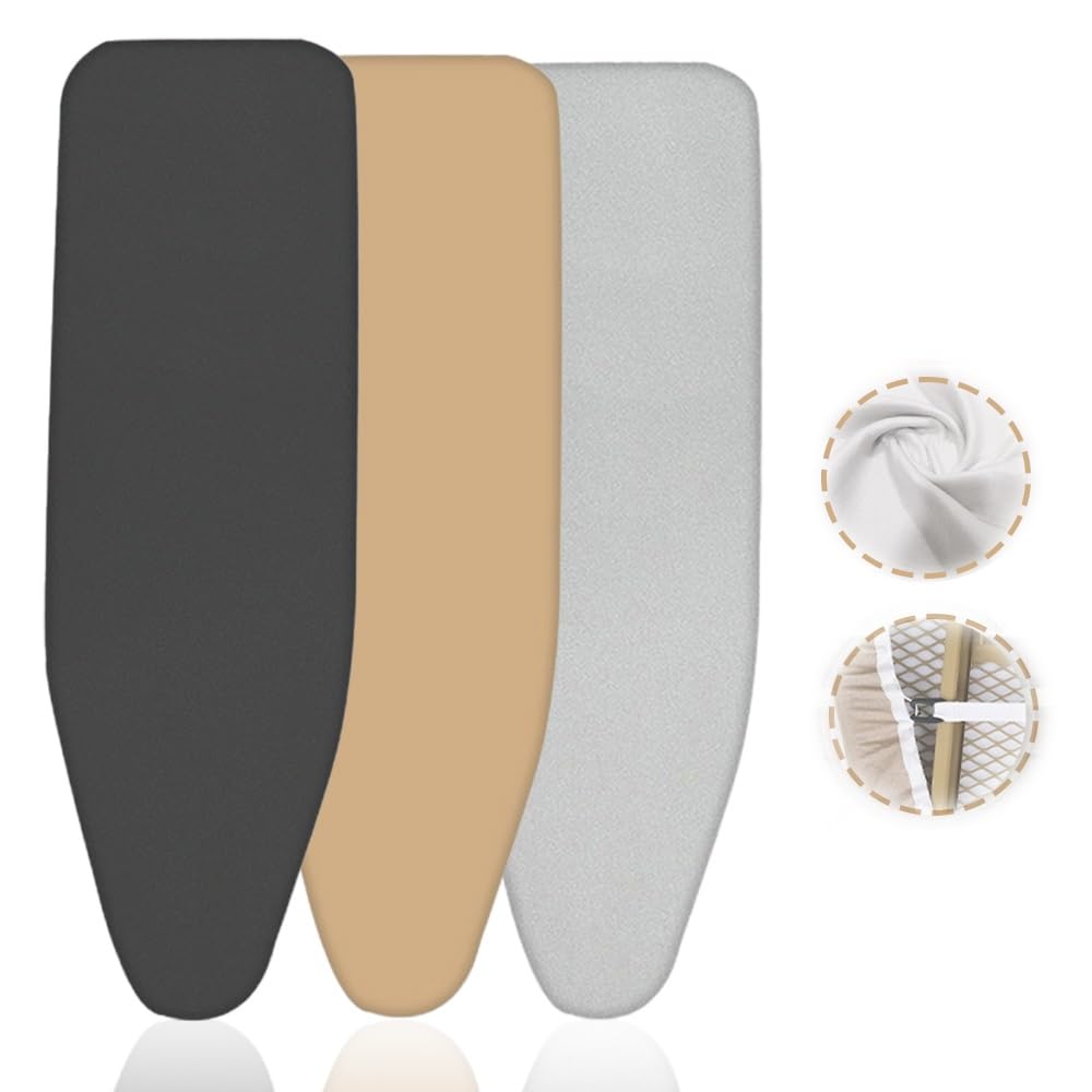 Funda y Almohadilla para Tabla de Planchar Resistentes al Calor. Almohadilla de Repuesto de algodón para Tabla de Planchar con Acolchado Grueso de 49 x 18, 54 x 15, 54 x 18 Pulgada