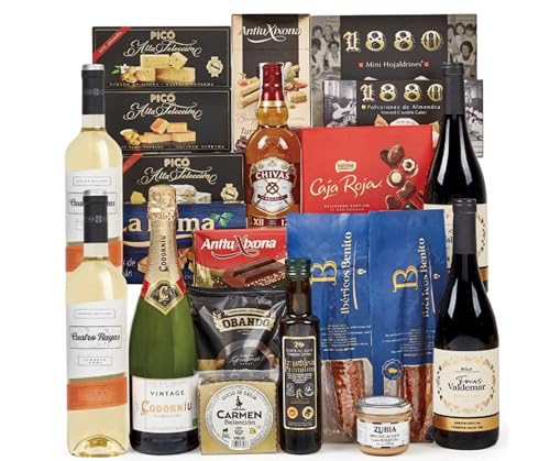 Lote 17: Cesta de Navidad Alta Gama con Vinos Reserva y Whisky Escocés - Ibéricos a domicilio gourmet