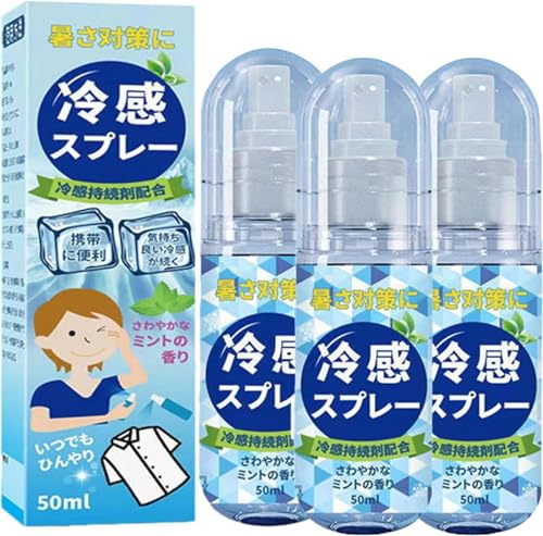 Summer Body Cooling Spray | 3Pcs Cooling Spray for Hot Weather | Instant Cooling Spray for Face and Body | Refreshing Body Mist Spray for Sports, Outing, Hiking, Commuting