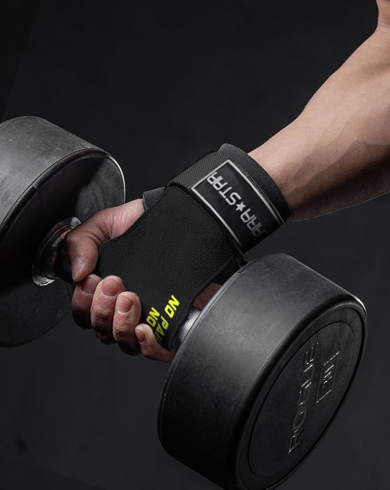 Miniatura 5 de LARA STAR Correas de muñeca de levantamiento de pesas para un máximo agarre de apoyo, correa de elevación para levantamiento de pesas, agarre de