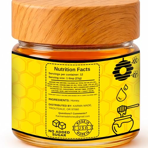 Miel pura cruda 6 oz en frasco de vidrio premium miniatura 5