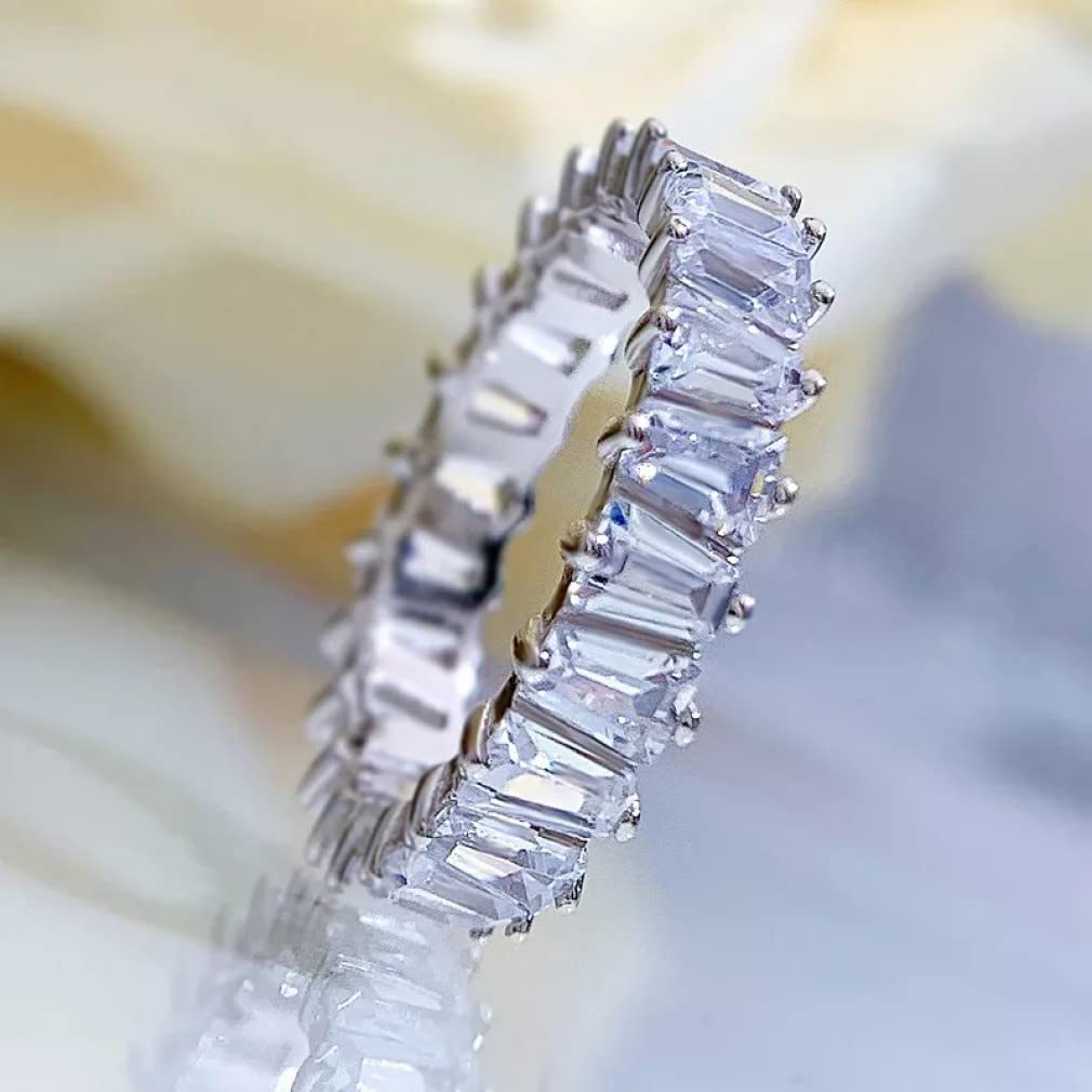 Tummty 925 Sterlingsilber-Form-Kohlenstoff-Diamant-Ringe für Frauen, die Hochzeits-Schmucksache-Geschenk funken