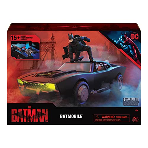 Dc Comics, Batman Batmobile With 4” Batman Figure, Lights And Sounds, The Batman Movie Collectible, Kids Toys For Boys And Girls Ages 4 And Up #TOP1