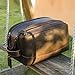 Polare Full Grain Leather Toiletry Bag for Men Large Travel Cosmetic Case Dopp Kit Shaving Kit Wash Pouch with YKK Zippers