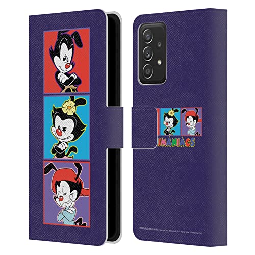 Étui portefeuille Animaniacs Galaxy A52 protège écran et range cartes bleues