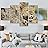 SIGNWIN 5 Panel Canvas Wall Art Animals Cheetah Closeup Contemporary Expressive Modern Artwork for Home Decorations Ready to Hang - 60"x32"x5 Panels