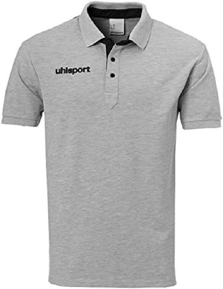 Errea Errep Kids Essential Prime Polo Shirt Kids Poloshirt - Grey Melange/Black, 152