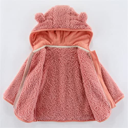 SZZY Casaco de inverno de lã quente com zíper e orelhas de urso para bebês recém-nascidos e meninos