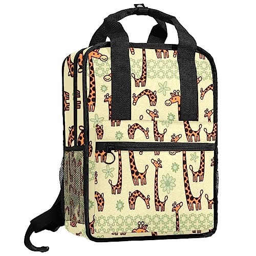 Sac à dos pour garçons imprimé girafe multicolore réglable 35.5 cm