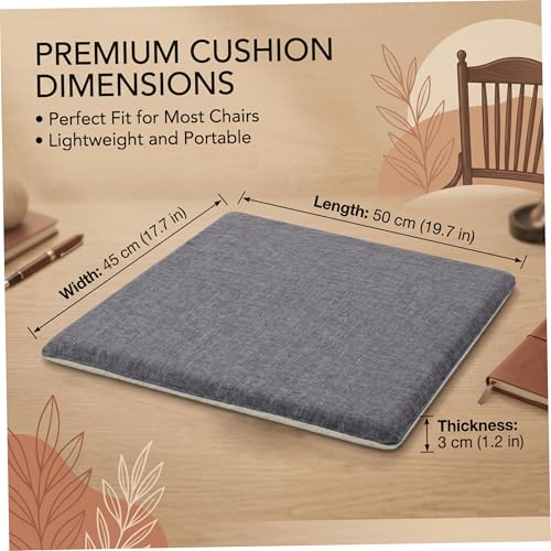 Coussin de chaise antidérapant gris anti-mal de dos lin mousse - 7