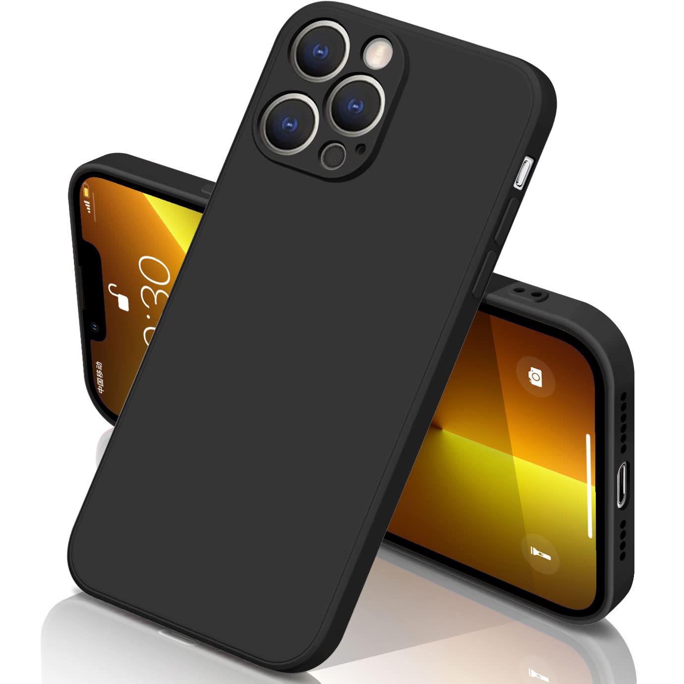 yakxixi iPhone 13 Pro シリコン ケース 耐衝撃 指紋防止 防汗 ストラップホール付き 軽量で握りやすい カメラ・画面保護