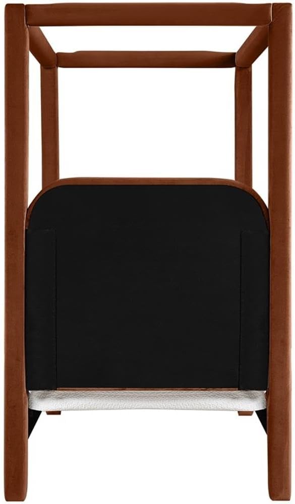 BOWERY HILL Contemporary Twin Canopy Bed, Cognac Velvet Upholstered, 460 GSM Polyester, Luxurious Design, Durable Construction, Perfect for Bedroom Elegance