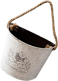 Cabilock Vasos de flores pendurados em metal, vasos de flores, vasos de jardim, vasos de varanda, suportes de flores de metal para pátio, varanda, cerca