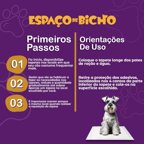 Tapete Higiênico Descartável Espaço de Bicho 60x50cm 50 unidades - Absorção Instantânea