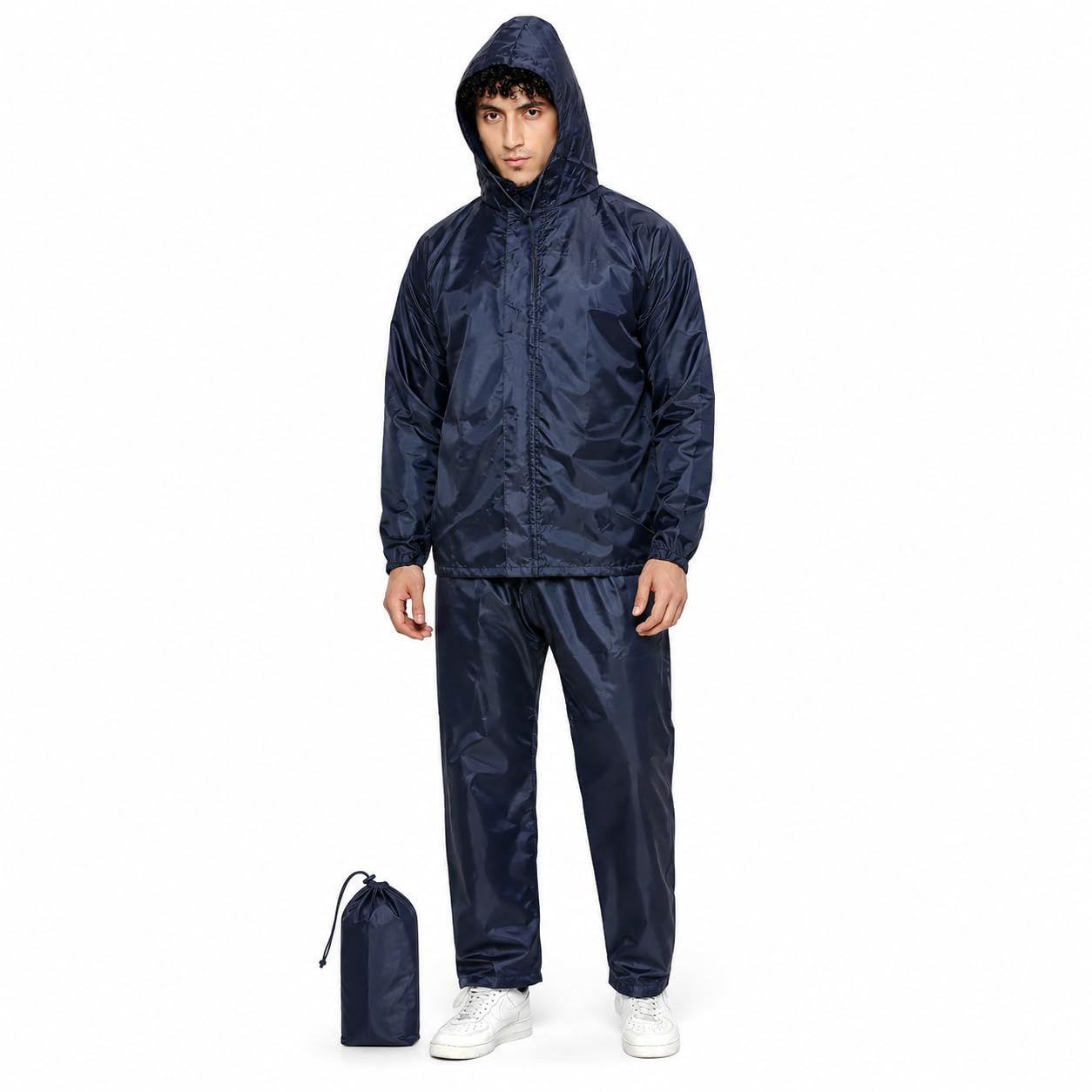 tk Reversible Waterproof Rain Suit for Men | Hooded Jacket & Pant Set | Polyester Taffeta PVC | Lightweight Raincoat for Bike Riders | Storage Pouch-picture-14