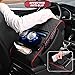 XUKEY Car Armrest Cushion Leather Center Console Covers 5-in-1 Armrest Organizer with Storage Box,Tissue Box,Cup Holder,Phone Slot, Middle Console Cover Cushion Pad Car Interior Organizers, Black-red