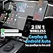 Wireless Carplay and Android Auto Dongle Support Netflix/YouTube/TF Card,CarPlay Ai Box with USBA-C and USBC-C Cables for iPhone Android,Video Box Convert Wired to Wireless Car Play Stream to Your Car