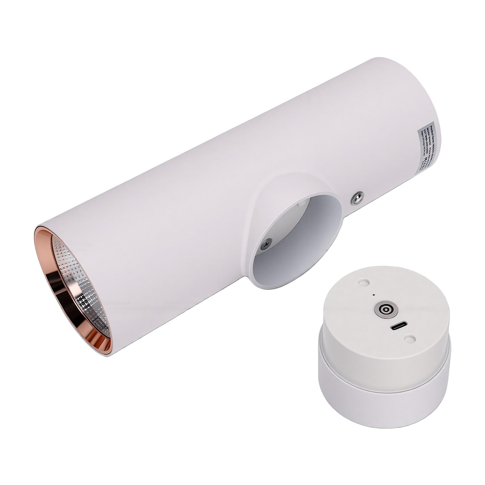 Lampada da Parete a LED Ricaricabile Dimmerabile Touch Control per Camera da Letto Soggiorno Batteria in Lega di Alluminio da 5000 MAh (WHITE)