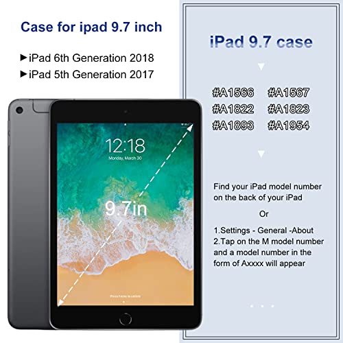 JOGUIIA Kids Case for iPad 6th/5th Generation 9.7",Premium Silicone Cover for iPad 9.7inch 2018/2017,Built-in Stand Handle iPad Air/Air 2(Grey) - Image 2