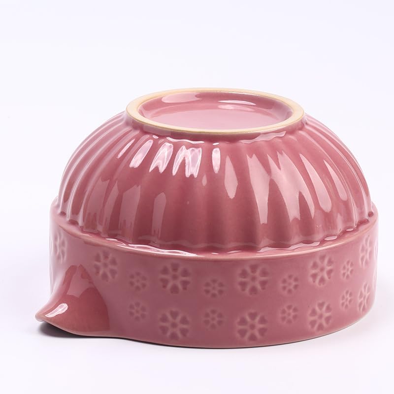 Matcha Whisk Set Pink, Ceramic Matcha Set Includes Matcha Bowl, Bamboo Whisk, Whisk Holder, Scoop, Rest, Sifter and Tea Towel – Complete 7 PCS Matcha Kit for Matcha Lovers Gift - Image 4