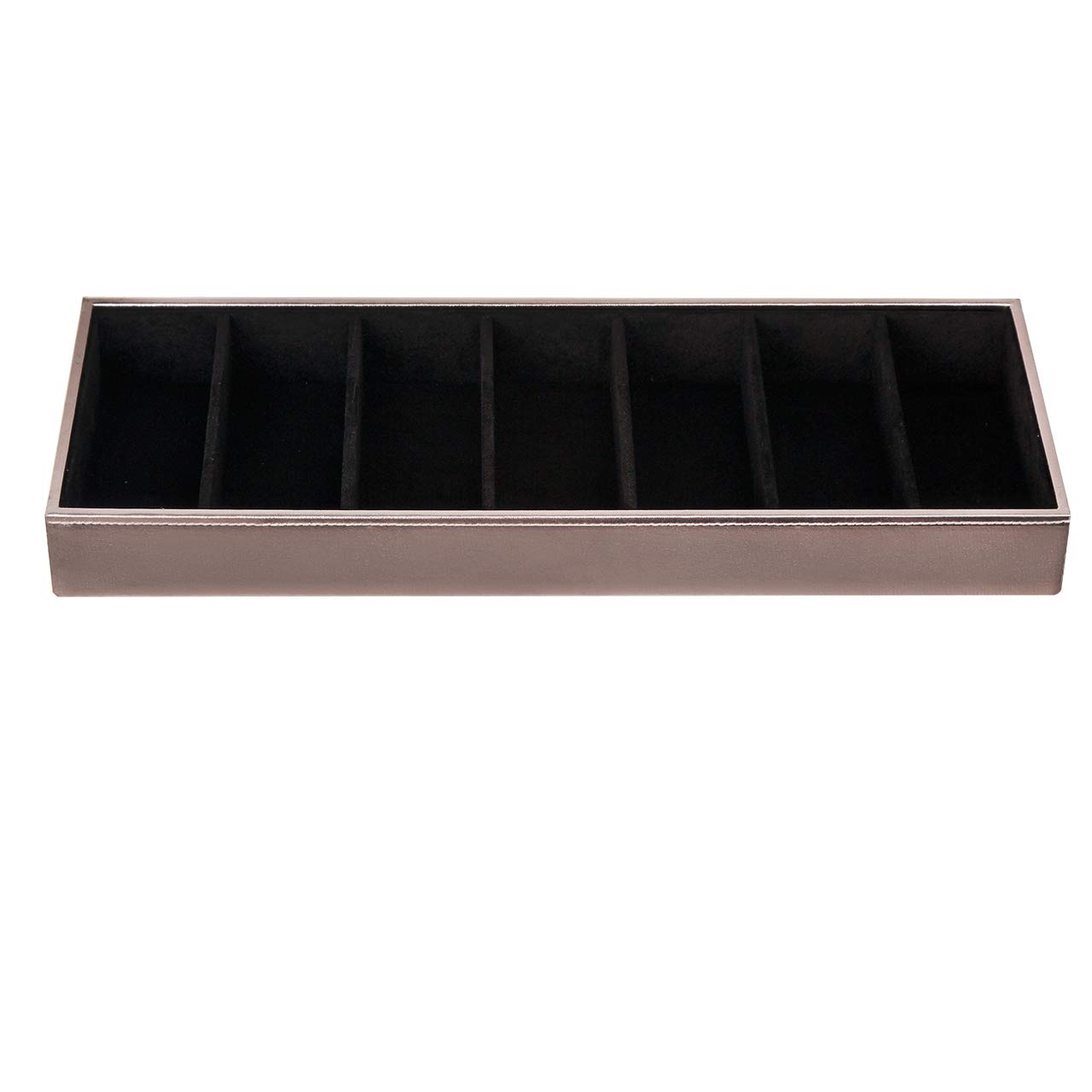 7 Slot Sunglasses Organizer, Leather Eyeglass Storage Tray Box for Table, Desk, or Drawer - MK378