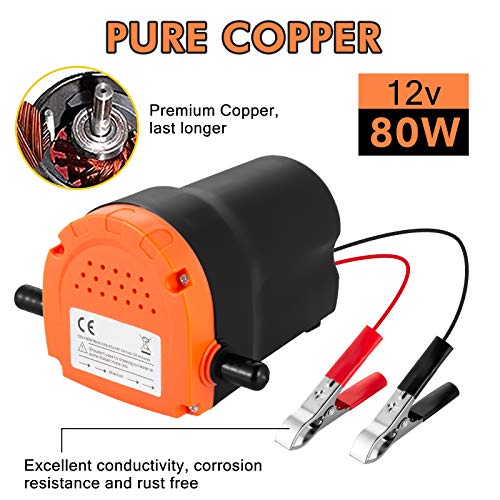 BOYISEN-Oil-Change-Pump-Extractor-12v-80W-Oil-Diesel-Fluid-Transfer-Pump-Extractor-Scavenge-Suction-Pump-Oil-Quick-Changer-for-Car-Boat-Marine-Motorbike-Truck-RV-ATVOrange