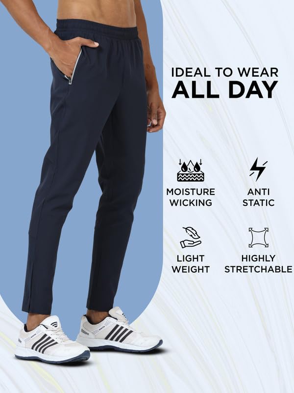 Image of JOLGER Premium Track & Jogger Pants for Men - Style and Performance with Light Weight, Sweat-Wicking Fabric - Perfect for Workouts, Casual Outings Trendy Athletic Wear with Reflective Zipper Pockets