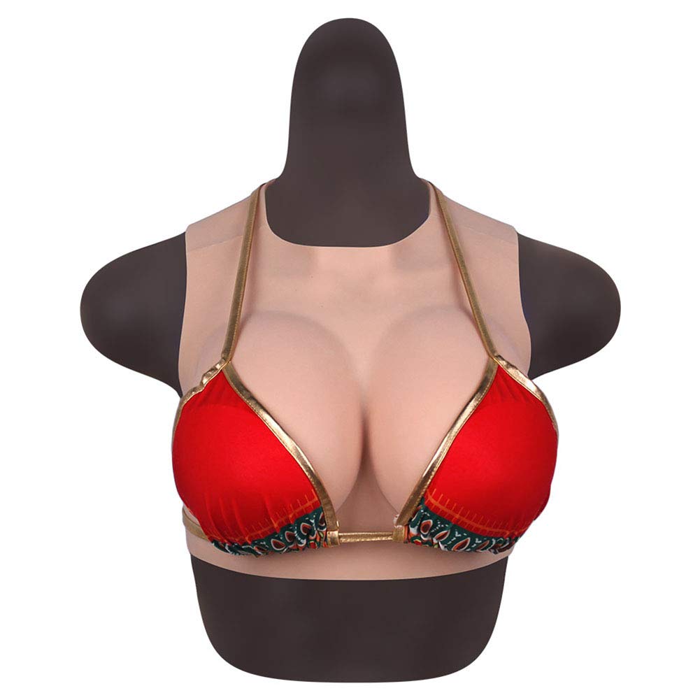 FSYH Formes Mammaires en Silicone Forme De Plaque avec Remplissage de Soie, B-G Faux Seins De Gilet pour Travestis Drag Queen Mastectomie ProthèSe Transgenre Cosplay